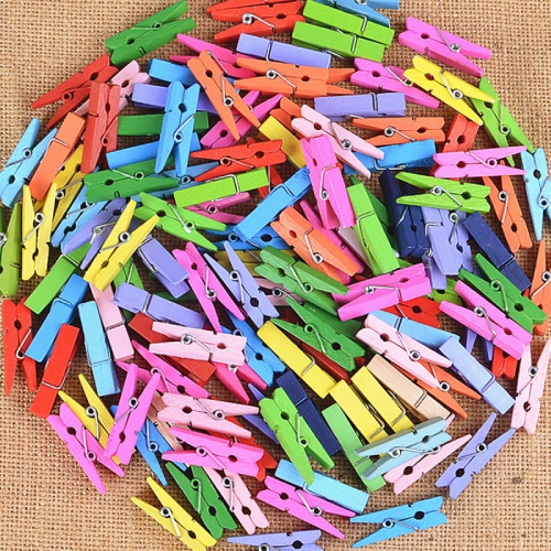 Mini Colorful Wooden Clips